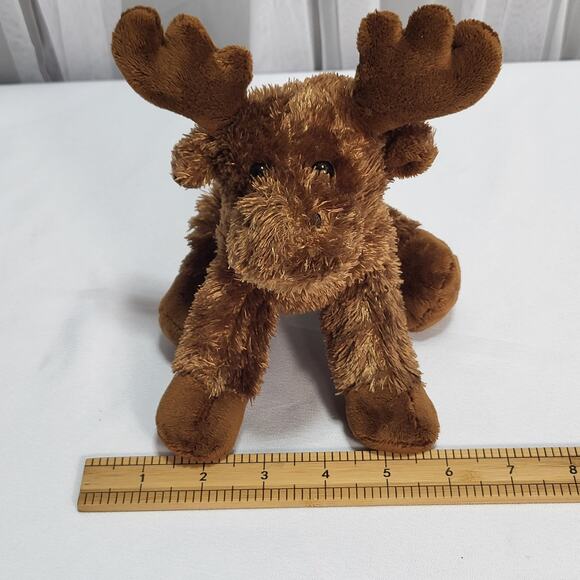 Aurora Moose Reindeer Stuffed Plush Toy Animal Brown Tan 8'' - Picture 10 of 12